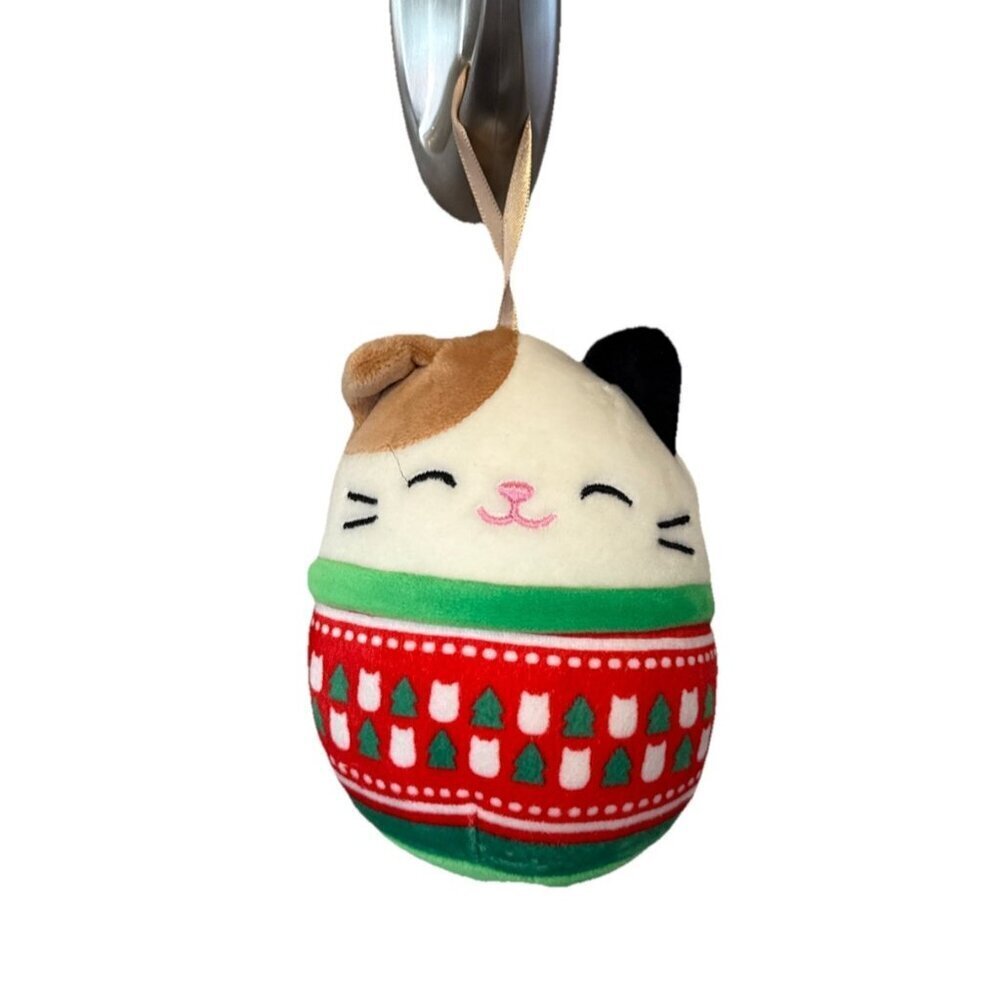 Squishmallow Christmas Cam the Cat 4” Plush Ornament Hanging